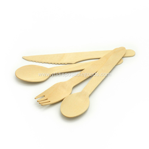 4 Piece Wooden Cutlery Kit With Kraft Wrapper